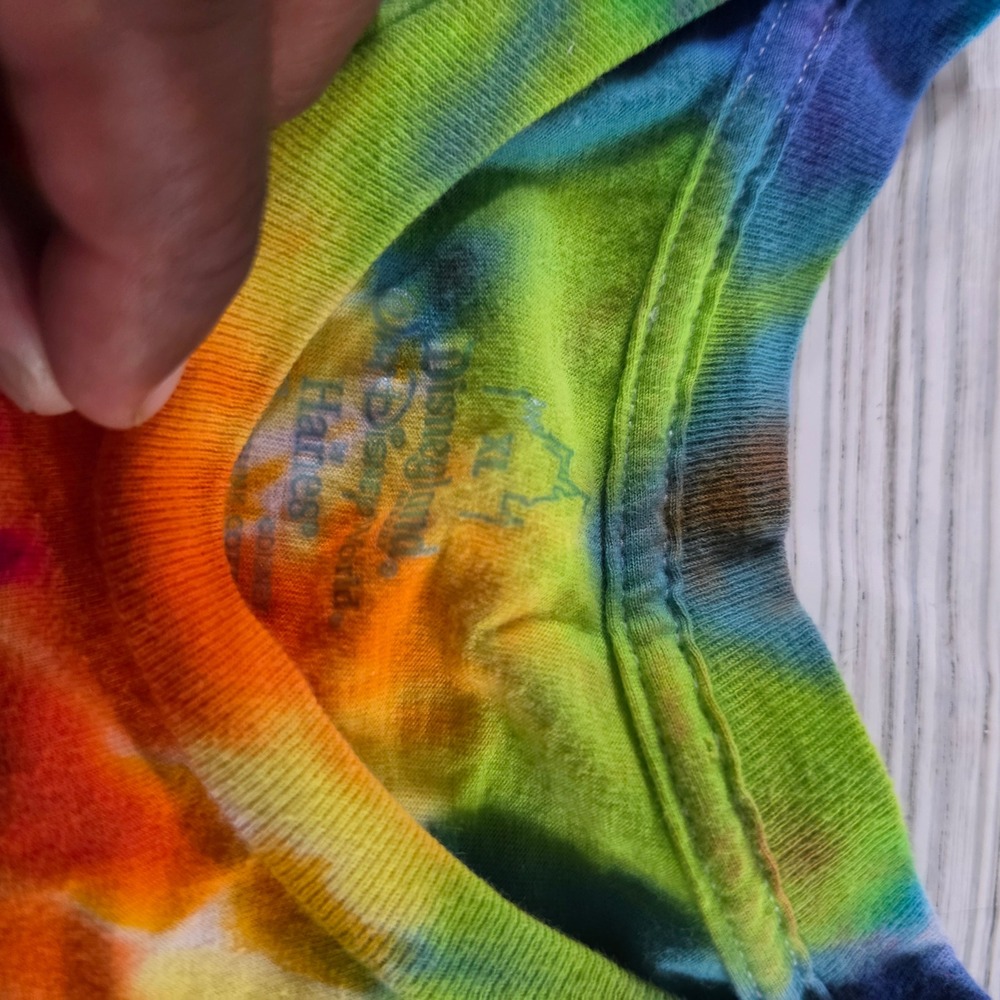 Walt Disney World Mickey Mouse Tie Dye T-Shirt Mens XL Rainbow Hanes Graphic Tee - Picture 3 of 7